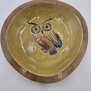 Vintage Poppy Trail of California Pottery Owl Dish Boho Retro 70's Trinket Dish